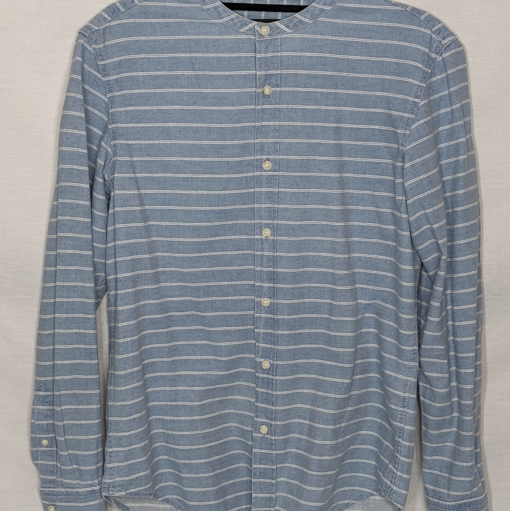 Banana Republic Collarless Denim Shirt